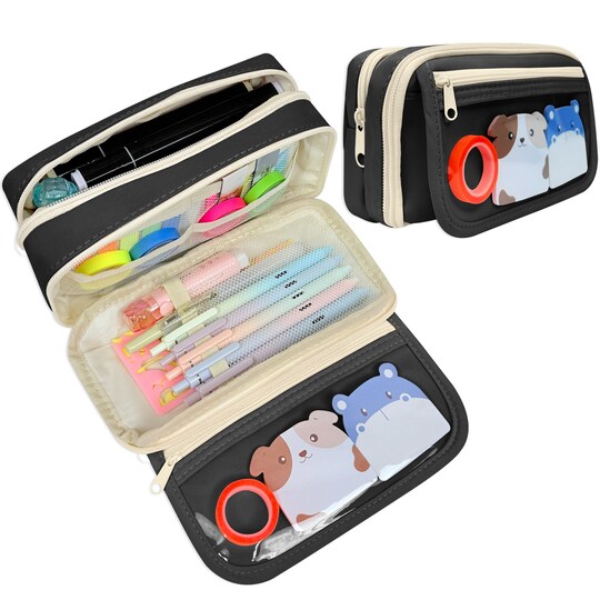 Wrapables 9-Layer Large Capacity Pencil Case with Transparent Wrapables 9-Layer Large Capacity Pencil Case with Transparent